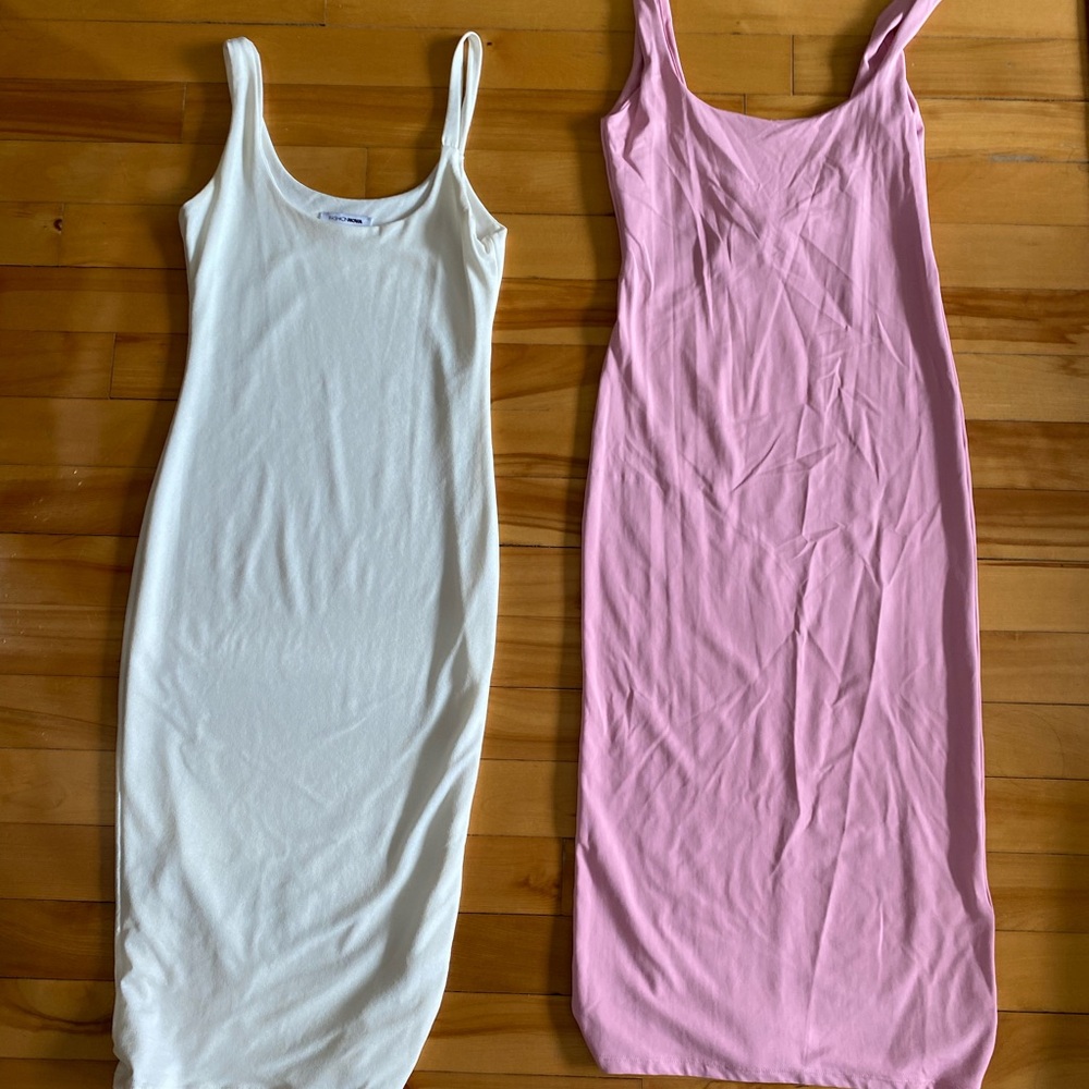 Fashion Nova Zara combo, midi bodycon tight fitting Dress